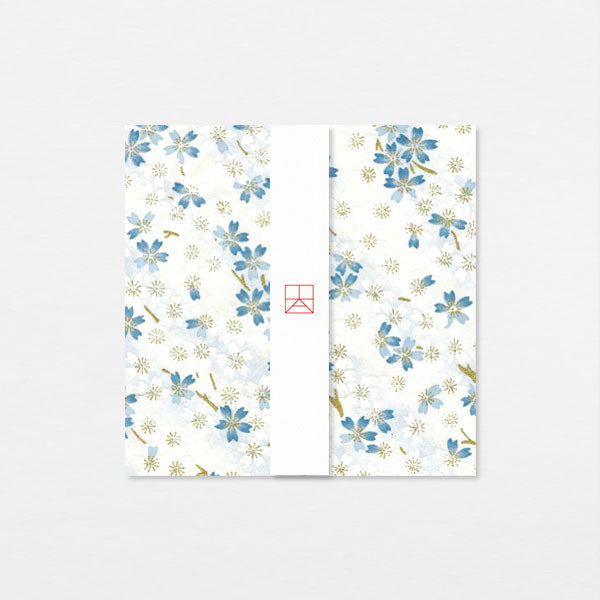 Carte Washi 15cm - Branches cerisiers bleu