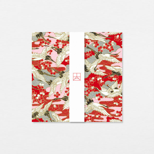 Carte Washi 15cm - Hanami tsuru rouge