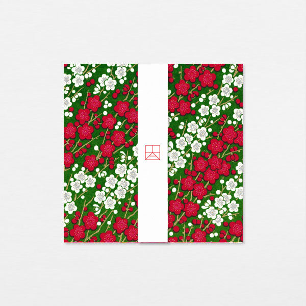 Carte Washi 15cm - Rameaux fleurs Noël