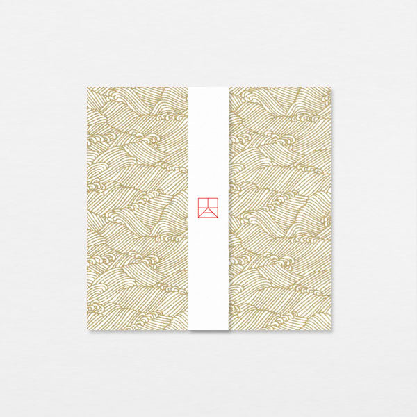 Carte Washi 15cm - Vagues or