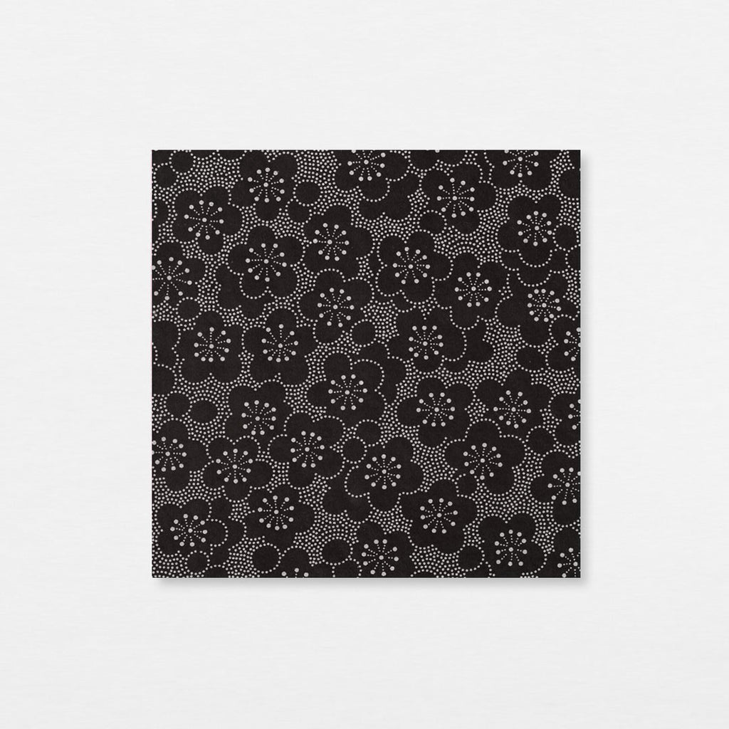 Washi 15cm - Ume tenten argent noir