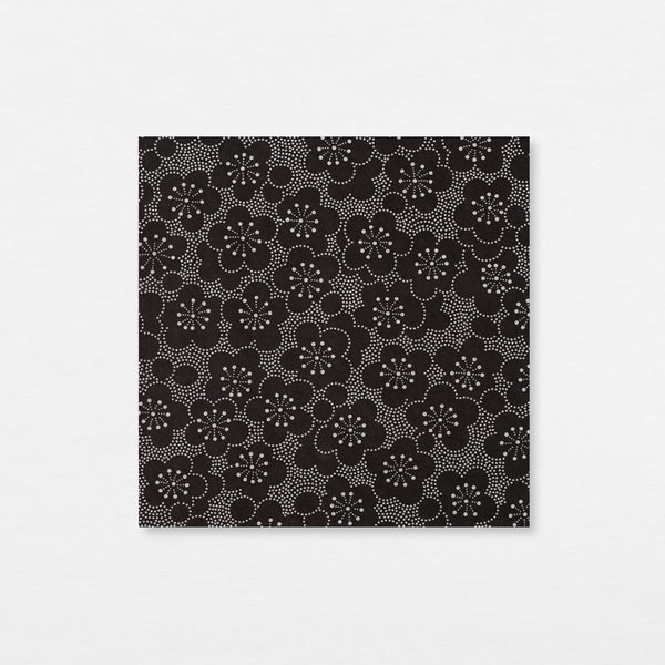 Washi 15cm - Ume tenten argent noir