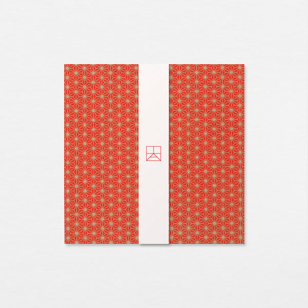 Carte Washi 15cm - Asanoha or rouge