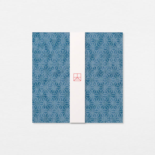 Carte Washi 15cm - Asanoha tenten bleu