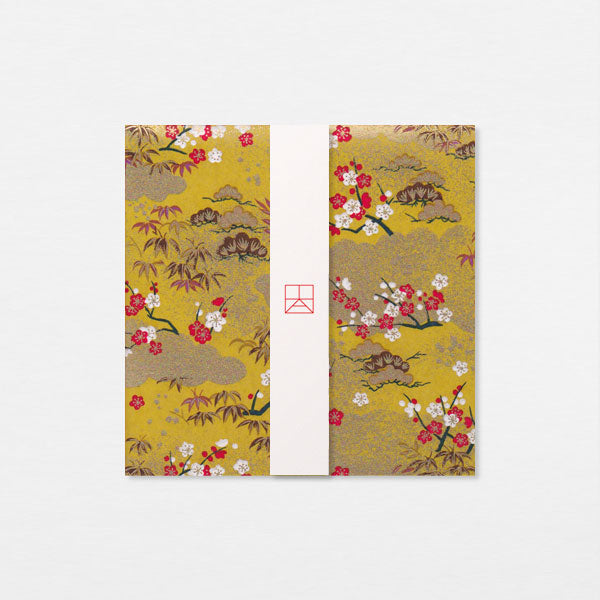 Carte Washi 15cm - Fleurs niwaki or