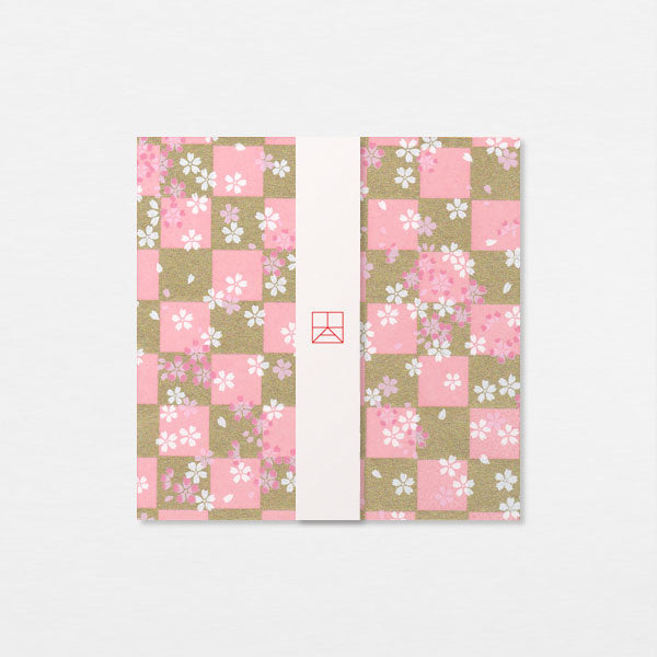Carte Washi 15cm - Ichimatsu sakura or rose