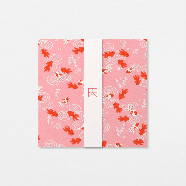 Carte Washi 15cm - Koïs rose