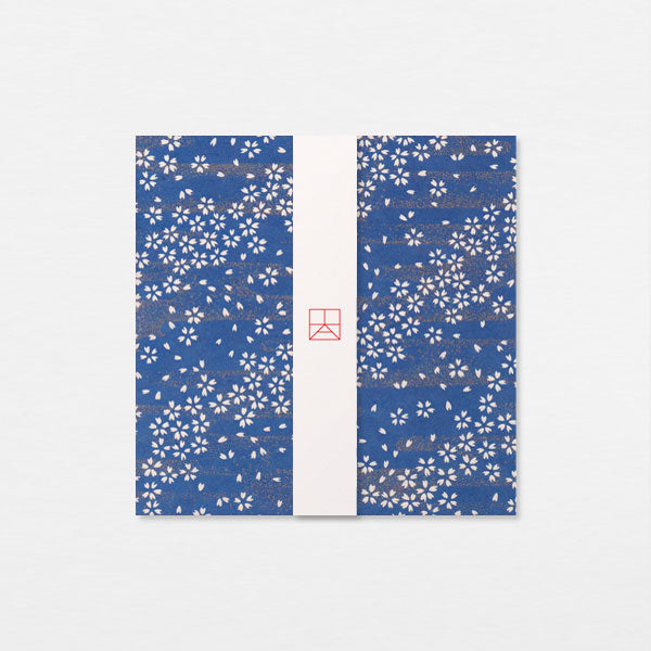 Carte Washi 15cm - Sakura brume or bleu