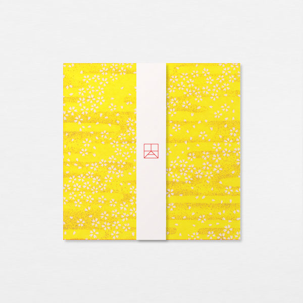 Carte Washi 15cm - Sakura brume or jaune