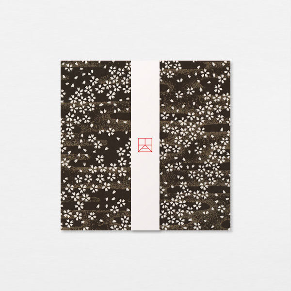 Carte Washi 15cm - Sakura brume or noir