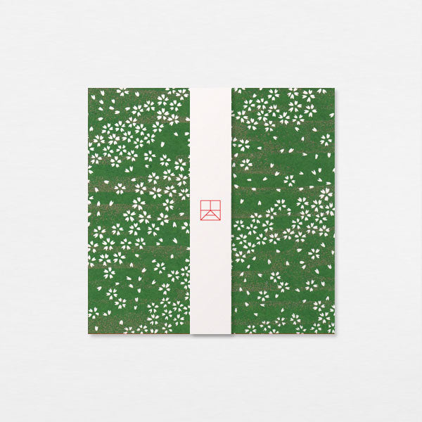 Carte Washi 15cm - Sakura brume or vert