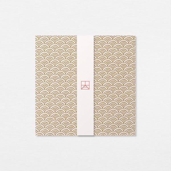 Carte Washi 15cm - Seigaiha or