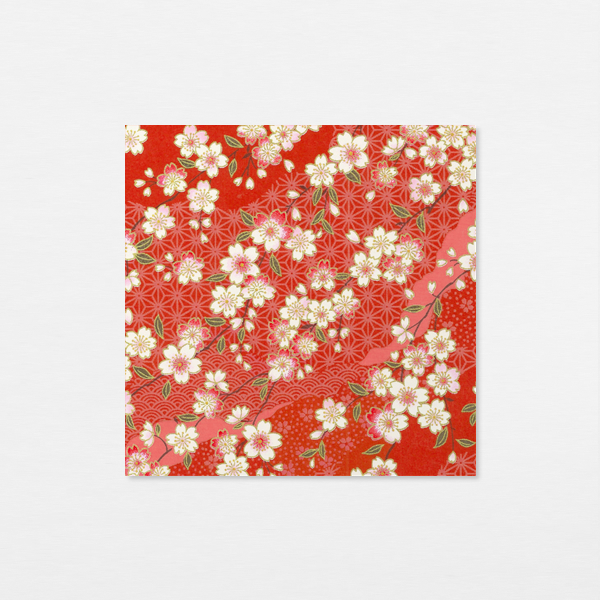 Washi 15cm - Cerisiers corail