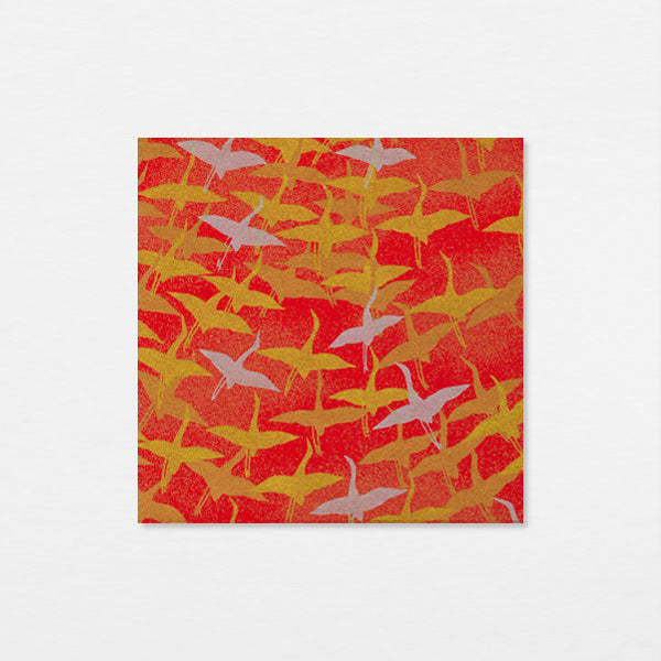 Washi 15cm - Envol tsuru or rouge