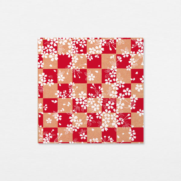 Washi 15cm - Ichimatsu sakura cuivre rouge