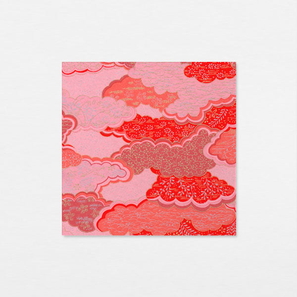 Washi 15cm - Nuages japonais rouge