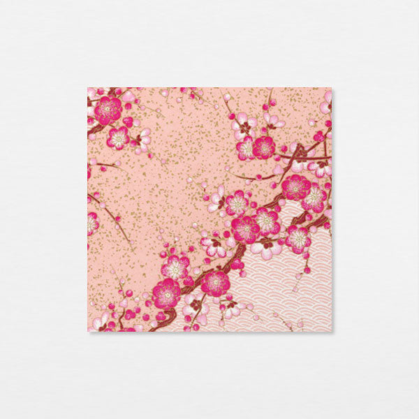 Washi 15cm - Pruniers seigaiha rose