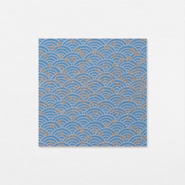 Washi 15cm - Seigaiha umebachi bleu