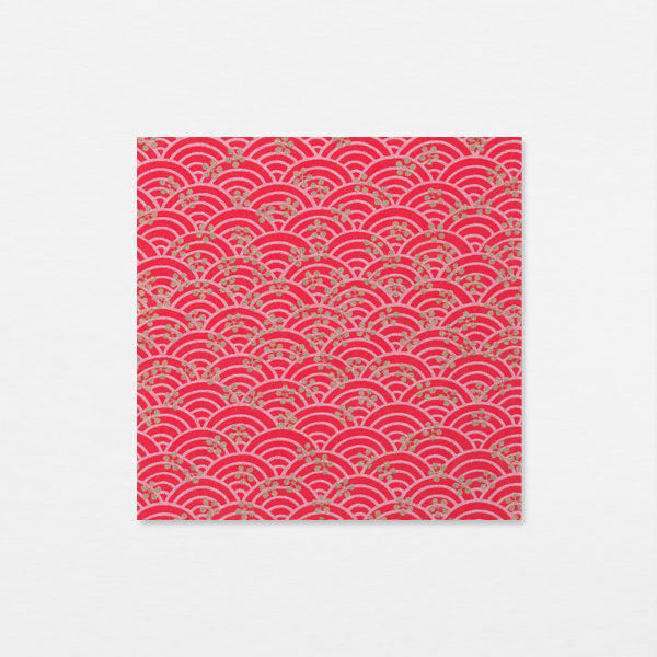 Washi 15cm - Seigaiha umebachi rouge