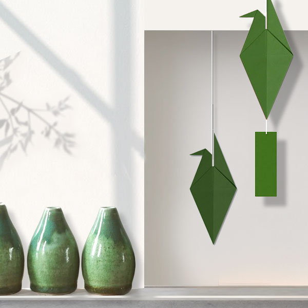 Suspension Tsuru - Washi Vert